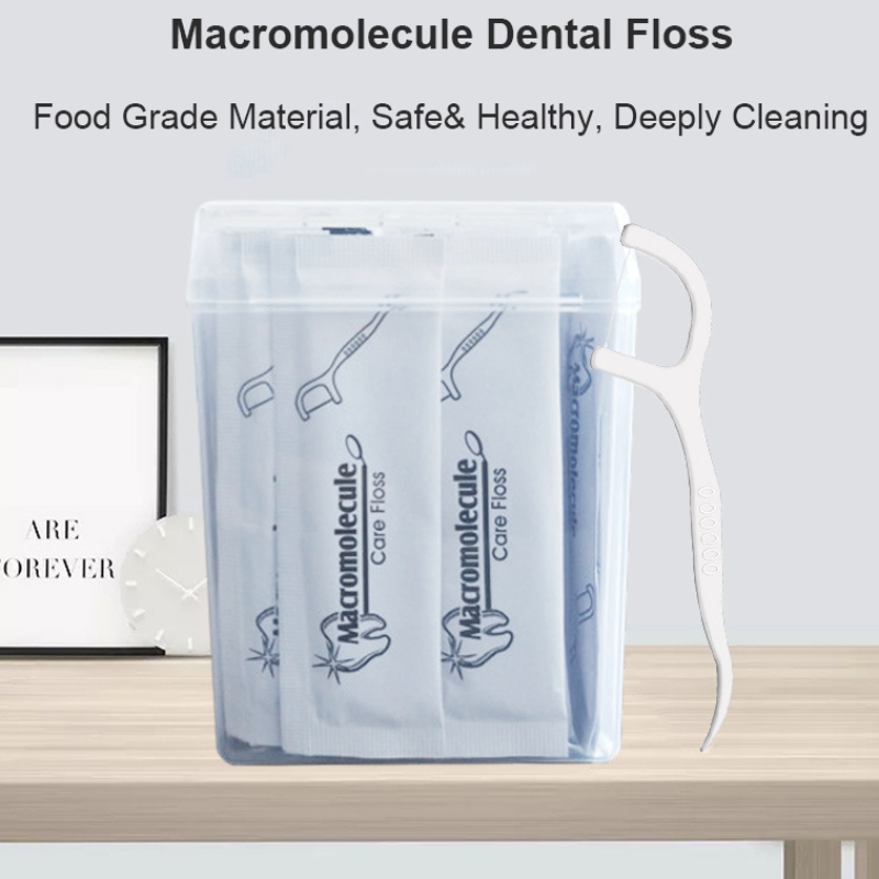50 Picks Private Label Kiváló minőségű fogászati ​​fogselyem doboz orális higiénia egyedileg csomagolt csomagolt fogpiszkáló hordozható fogselyem